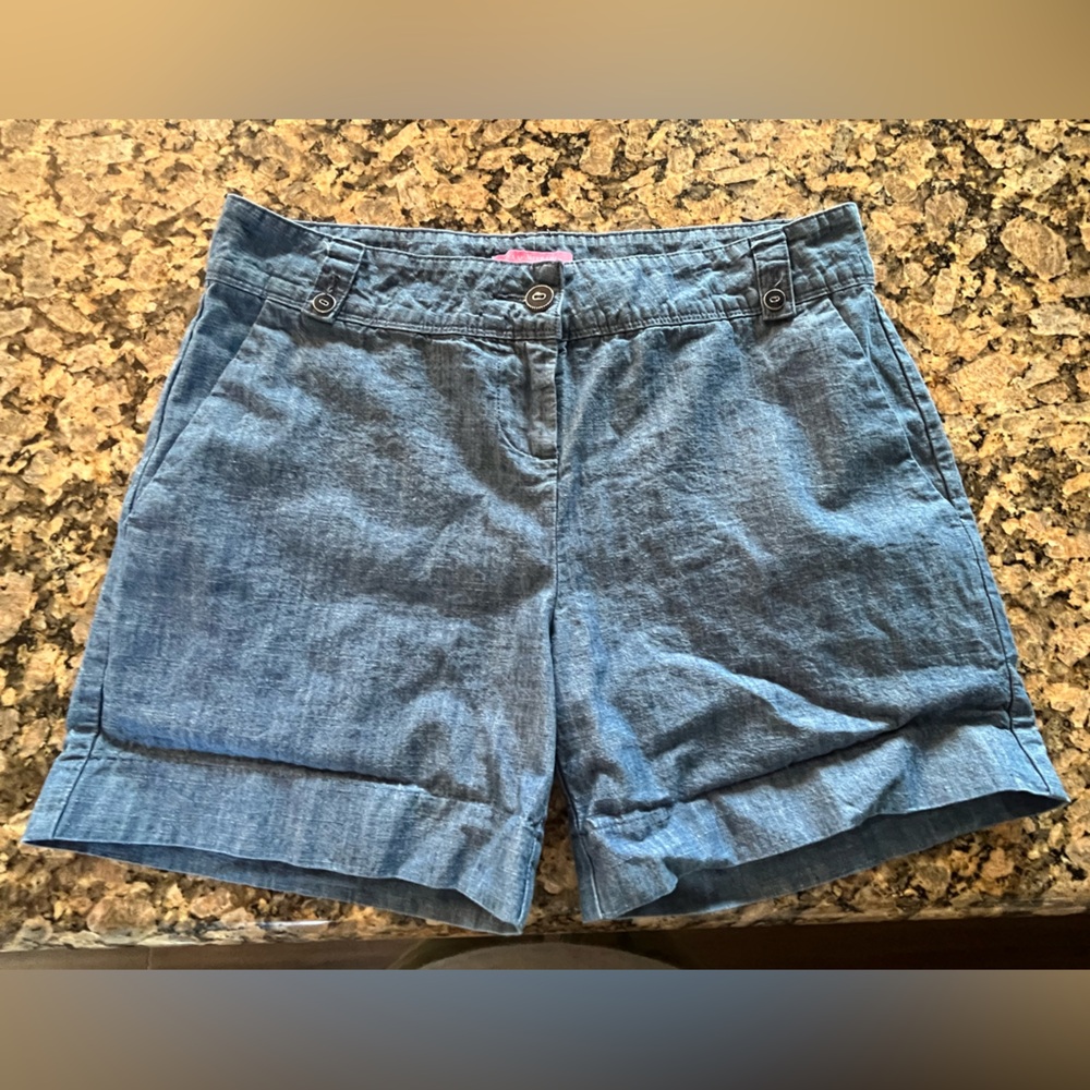 100% cotton chambray denim shorts size 4